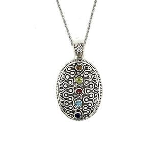 Silver 925 Multistones Necklace